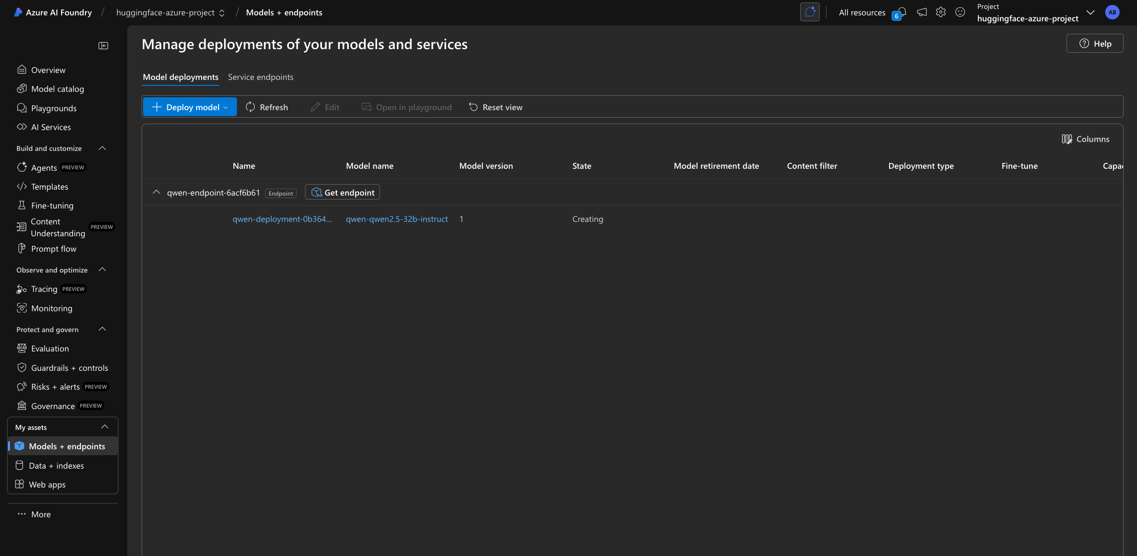 Azure AI Endpoint from Azure AI Foundry