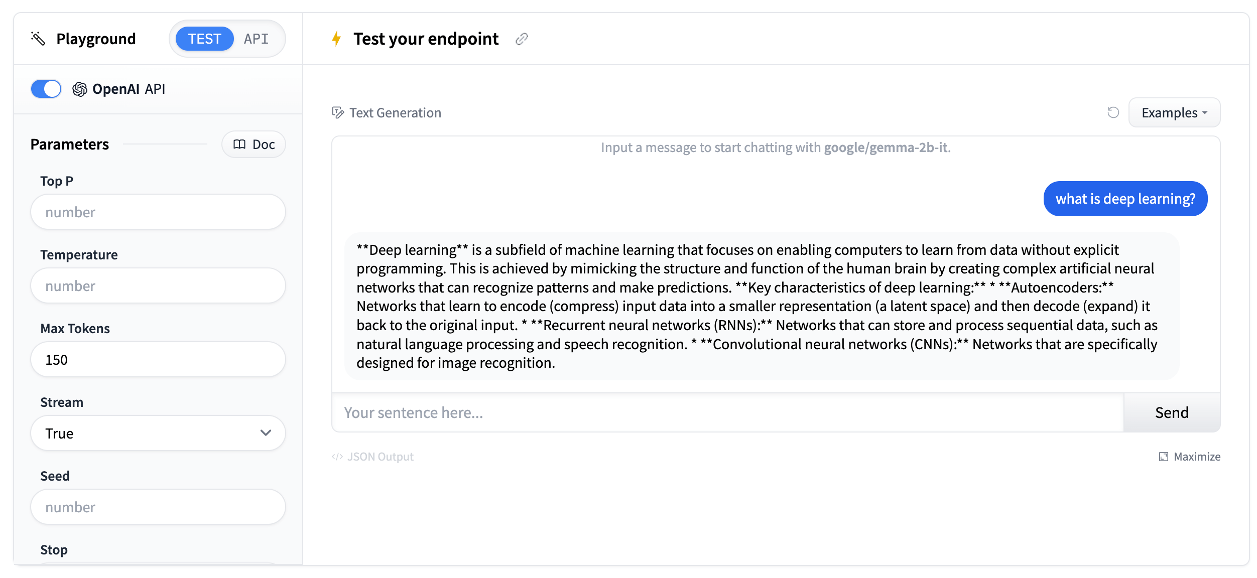 IE playground openAI