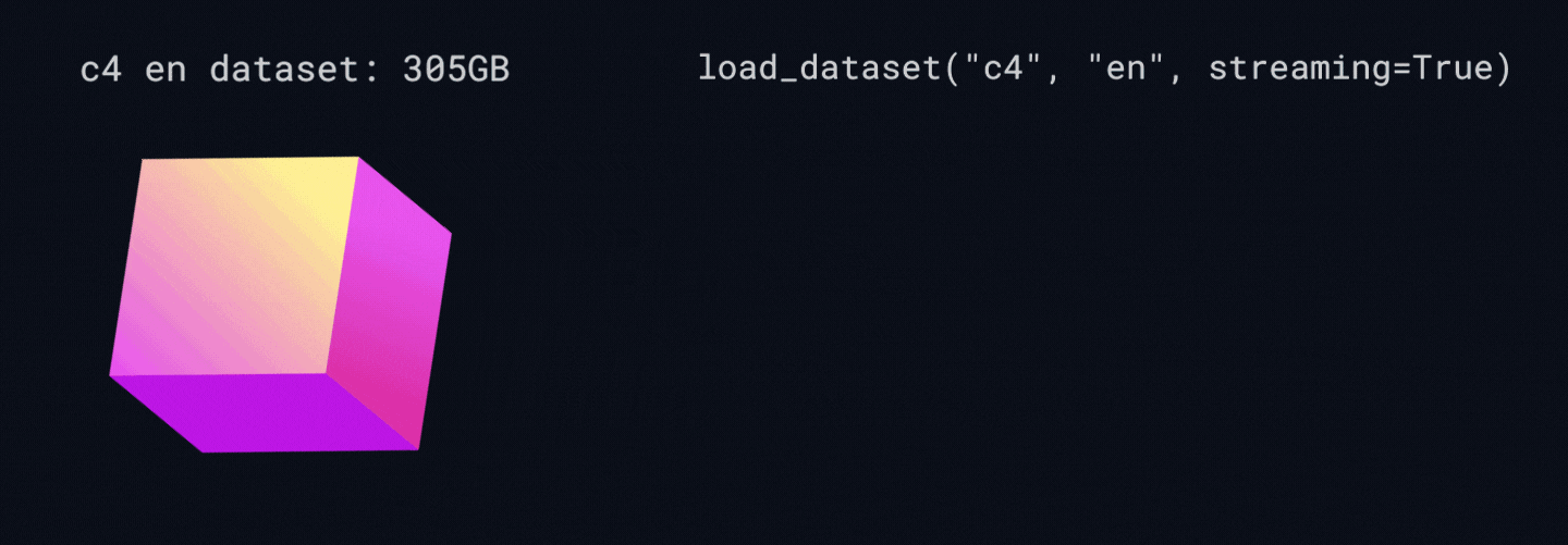 Visualization of a dataset being streamed